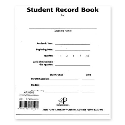 LIFEPAC Student Record Book