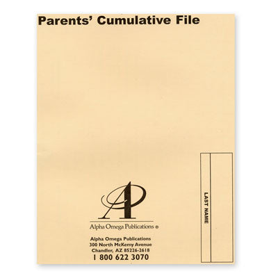 LIFEPAC Parents' Cumulative File